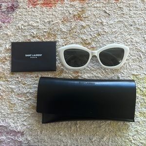 Saint Laurent cat eye white frame sunglasses